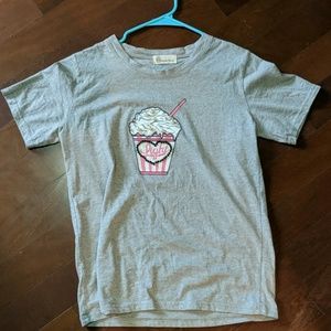 A cute milkshake print t shirt